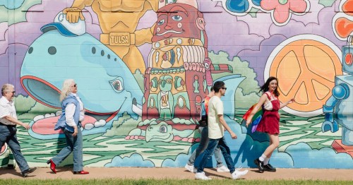 Colorful murals align 39th Street in Oklahoma City’s gayborhood.