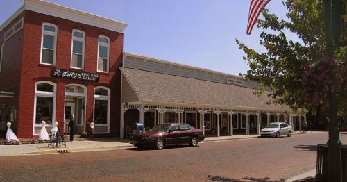 A historic small town business district.
