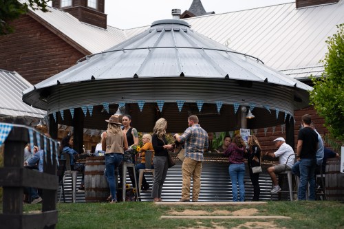 Outdoor gazebo at a brewery