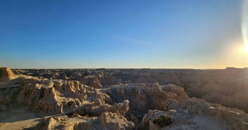 An overlook of a rocky canyon.