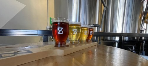 Beer line up for brewery