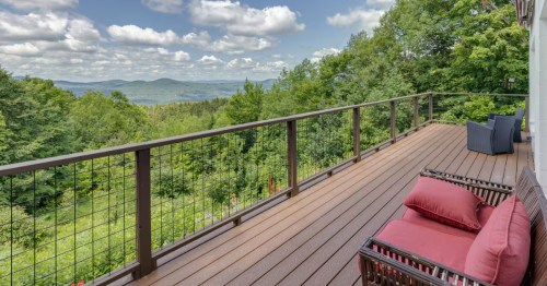 Balcony overlooking Franconia Notch in NH