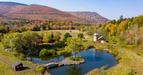 Landscape of Hunter, NY in the fall