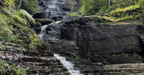 Waterfall on Lye Brook Falls Trail in Vermont