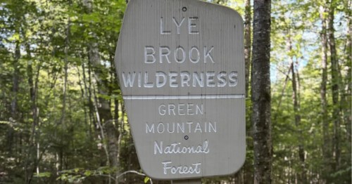 Lye Brook Wilderness Sign in Green Mountain National Forest
