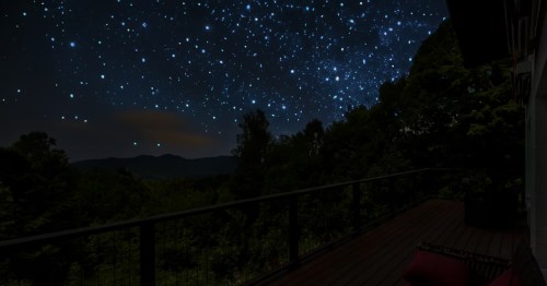 Stargazing at a secluded cabin in New Hampshire