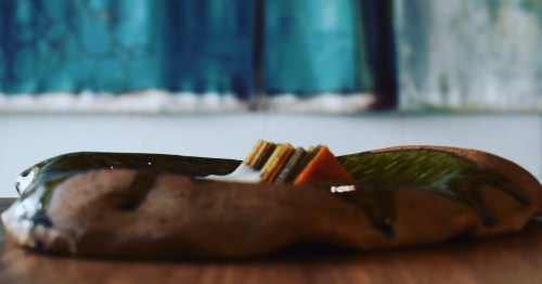 Close up of fine dining food