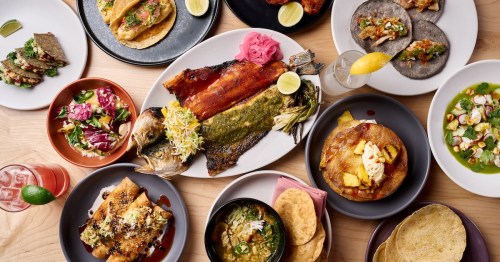 Aerial view of plate of food