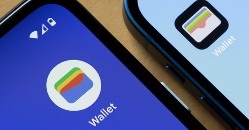Mobile phone wallet app screens