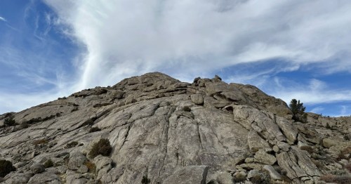 The walls of Devil's Gate in Wyoming.