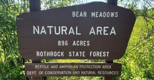 Sign for Bear Meadows Natural Area in PA