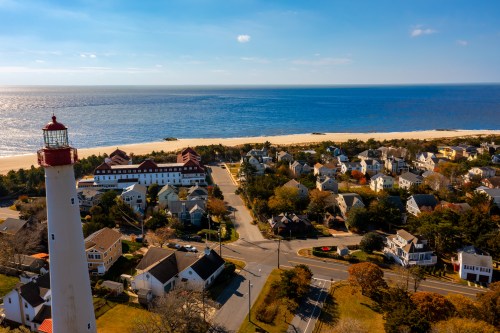 Aerial view of ocean at Cape May, NJ