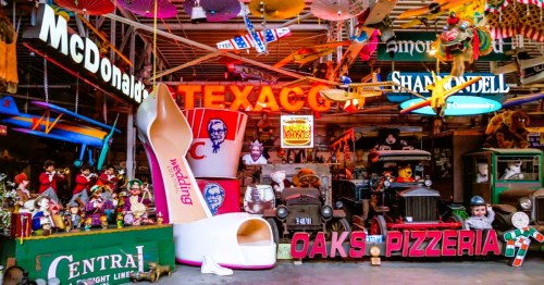 A large collectible museum in Pennsylvania with vintage toys, neon signs, and Americana relics.