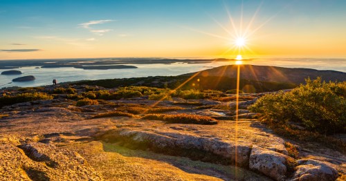 Sunrise in Acadia National Park over Cadillac Mountain