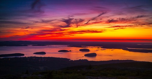 Sunrise over Cadillac Mountain in Acadia National Park