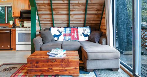 A cozy living room couch.