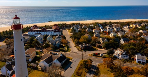 Aerial view of ocean from the Cape May Lighthosue