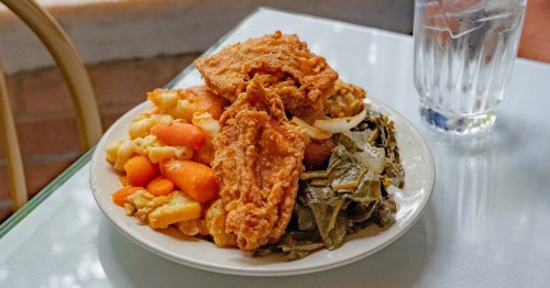 Traditional southern dishes at Historic Green Manor restaurant buffet