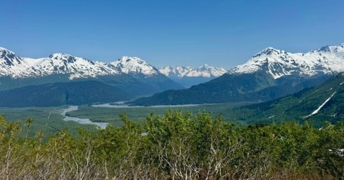 View at the start of the Harding Icefield Trail in Alaska.