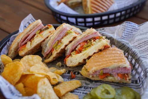 Sandwich on a plate at a restaurant
