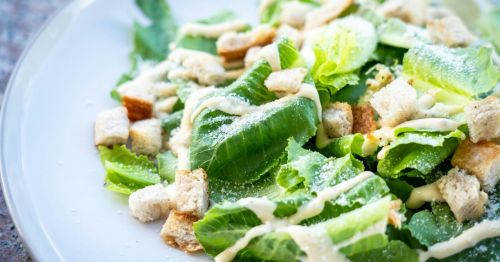A Ceasar salad plate