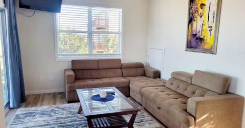 Modern living room in Milton, DE Airbnb