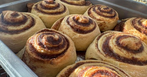 Several cinnamon buns from Washington, New Jersey's Cafe 57 which holds an epic cinnamon bun challenge.