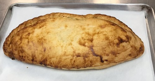 A 5-pound pasty sits on a tray awaiting a challenger at Sonson's Pastry Company in Arizona