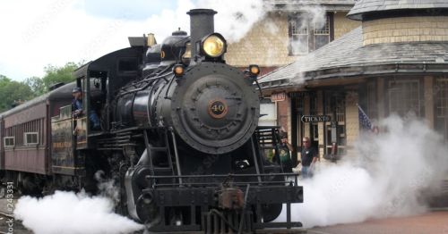 Photo of the vintage train stain, New Hope.
