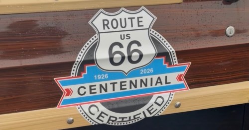 Route 66 Centennial logo on a car