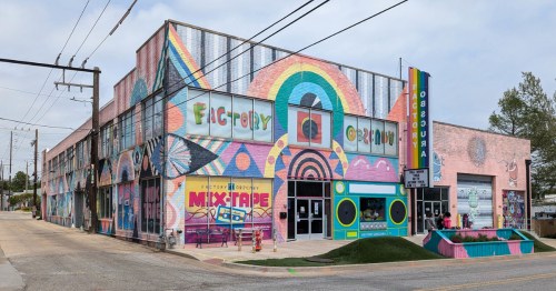 colorful exterior of a building in automobile alley in okc