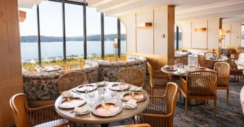 interior of the elegant lakeside restaurant, beverly's in coeur d'alene idaho