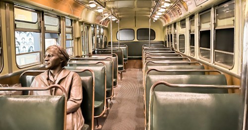 Rosa Parks statue at a Memphis Museum