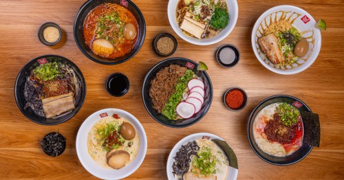 A Spread of Ramen at Tatsu Ramen