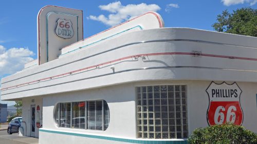 historic art deco diner on route 66