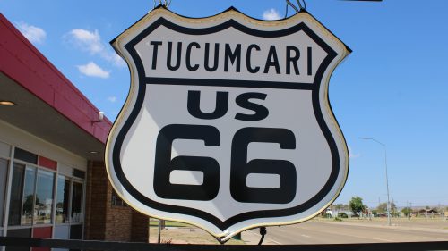 Sign for Tucumcari New Mexico on Route 66