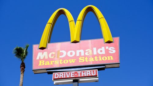Exterior sign for McDonald's