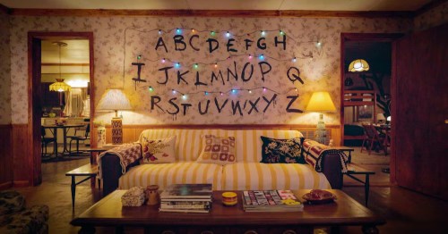 The infamous alphabet wall in the Stranger Things airbnb
