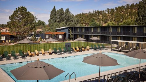 Exterior view of hotel pool