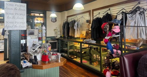 interior souvenir shop of anna's canyon cafe in williams arizona