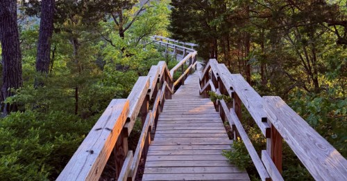 Boardwalk and stairs leading to beautiful overlook in OH