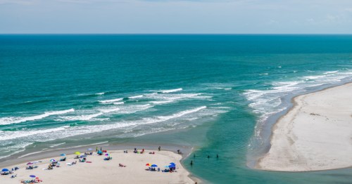 Crystal-clear waters at a beach in North Carolina