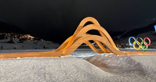 The Olympics rings and art in Livigno, Italy