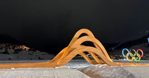 The Olympics rings and art in Livigno, Italy
