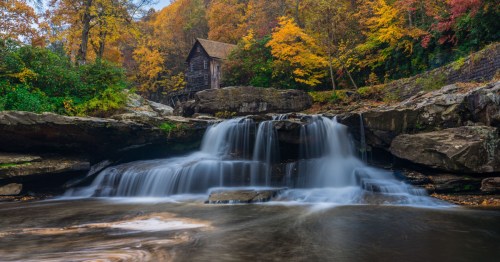 The Glade Creek Grist Mill Babcock State Park in West Virginia in the Fall