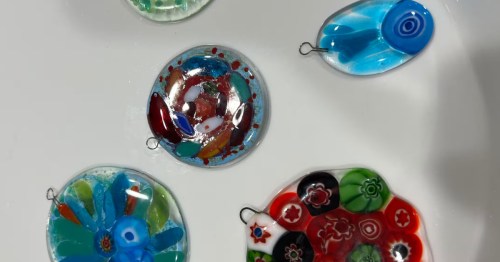 Glass fusion pieces at the Lake Geneva Art Studio in Lake Geneva, Wisconsin
