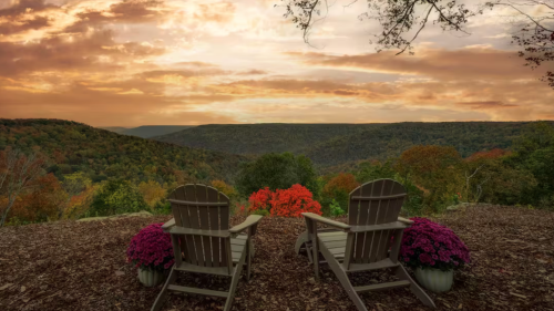 Mountaintop view from a cabin Airbnb in Scottsboro, Alabama
