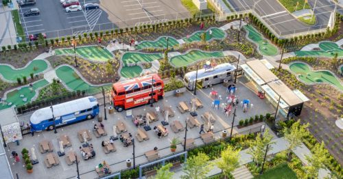 Bird's-eye view of The Perch sky park in Tysons, Virginia