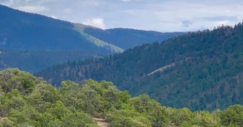 Beautiful mountain view from the Dale Ball Central Loop Trail near Santa Fe, New Mexico.