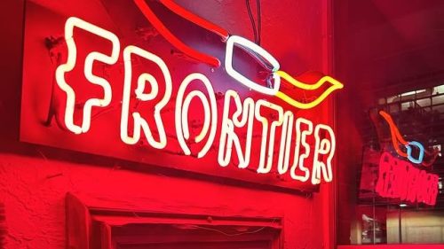 Frontier Restaurant Neon Sign Outside